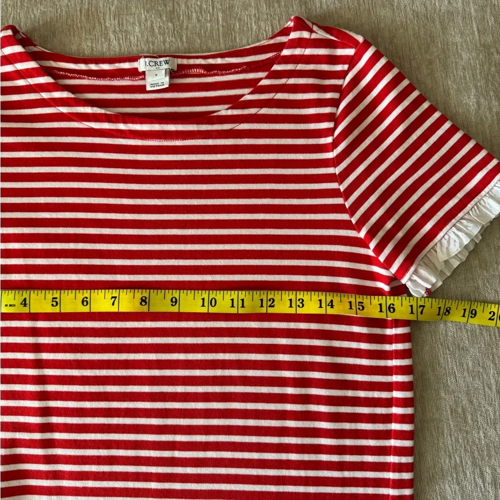 J. Crew S Red White Stripped Cotton Shirt Dress